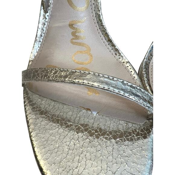 NWT Sam Edelman Heels - Metallic Gold Strappy Shoes - 8.5 - Picture 8 of 11